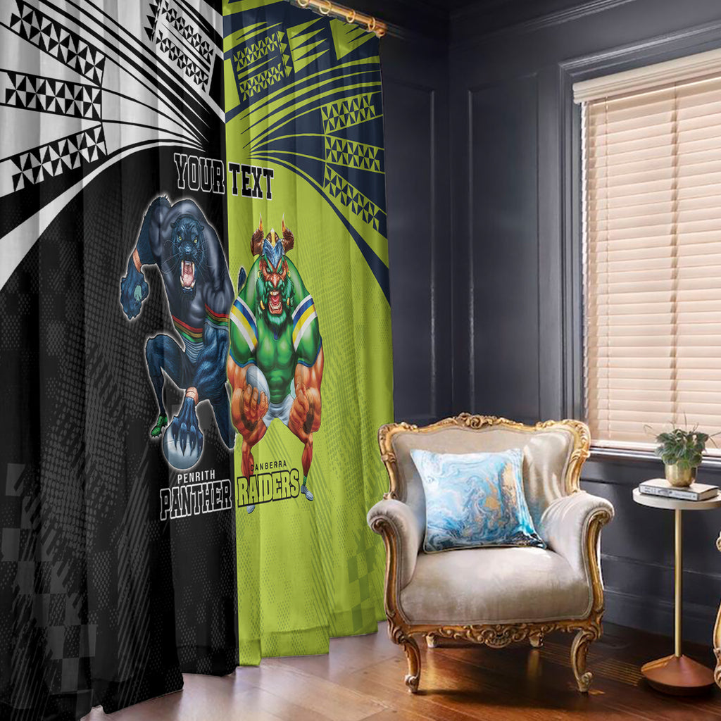 Custom Raiders and Panthers Window Curtain Together Sporty Style