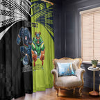 Custom Raiders and Panthers Window Curtain Together Sporty Style