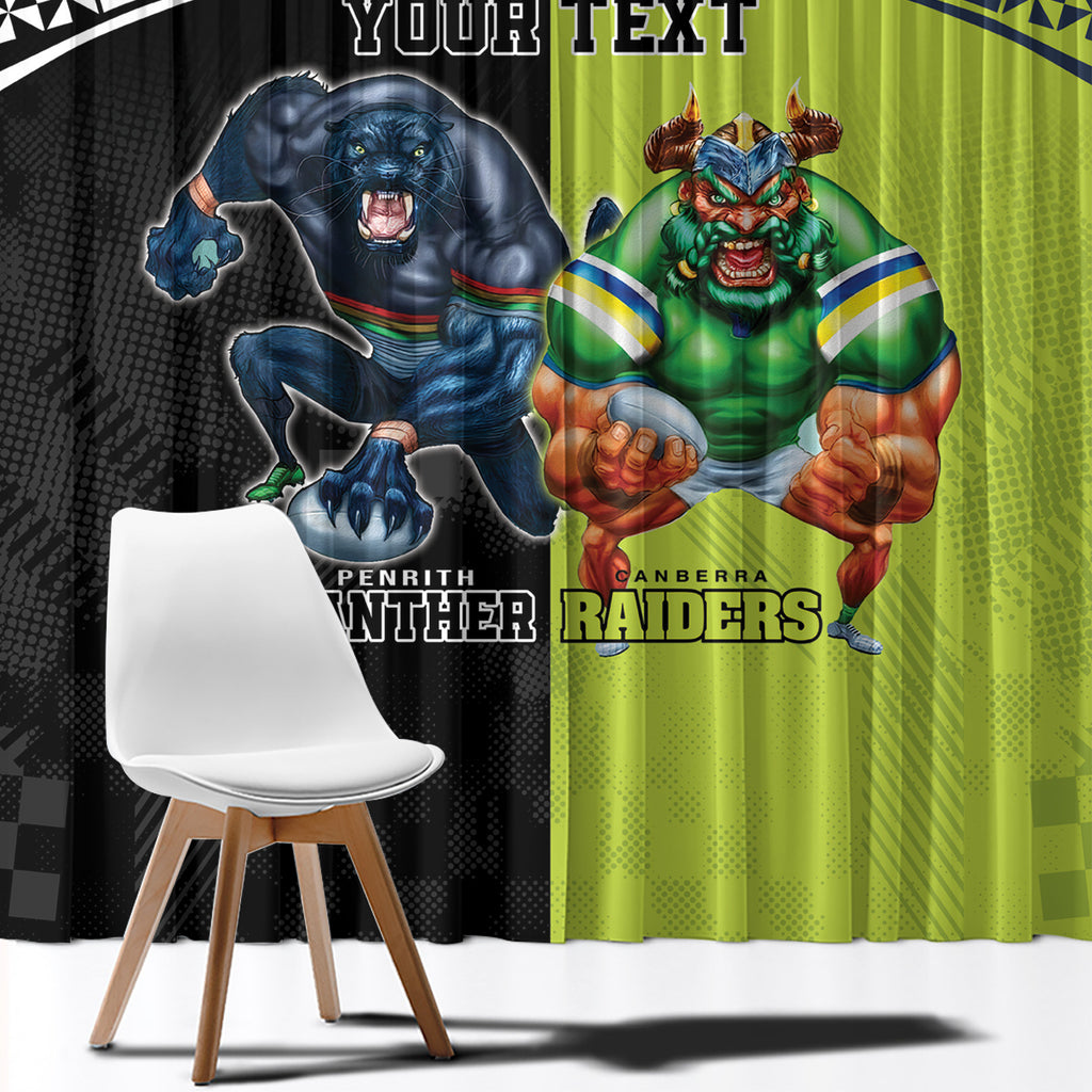 Custom Raiders and Panthers Window Curtain Together Sporty Style