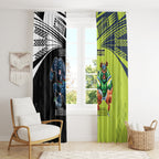 Custom Raiders and Panthers Window Curtain Together Sporty Style