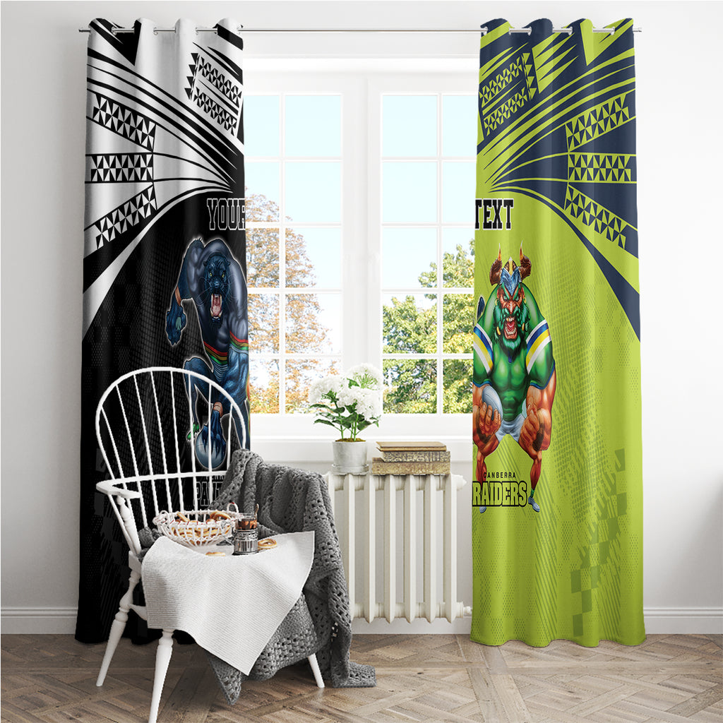 Custom Raiders and Panthers Window Curtain Together Sporty Style