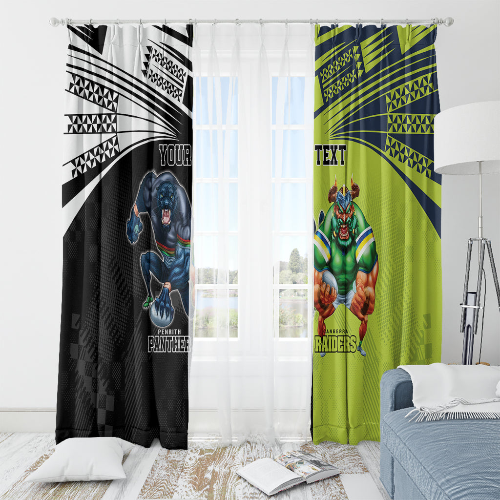 Custom Raiders and Panthers Window Curtain Together Sporty Style