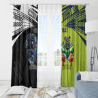 Custom Raiders and Panthers Window Curtain Together Sporty Style