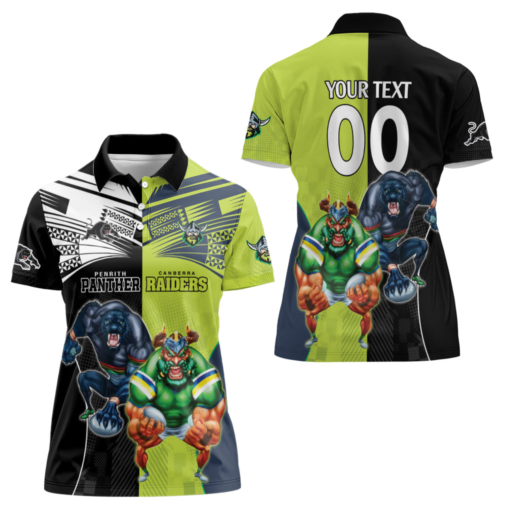 Custom Raiders and Panthers Women Polo Shirt Together Sporty Style