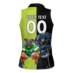 Custom Raiders and Panthers Women Sleeveless Polo Shirt Together Sporty Style