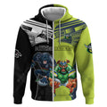 Custom Raiders and Panthers Zip Hoodie Together Sporty Style