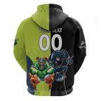 Custom Raiders and Panthers Zip Hoodie Together Sporty Style