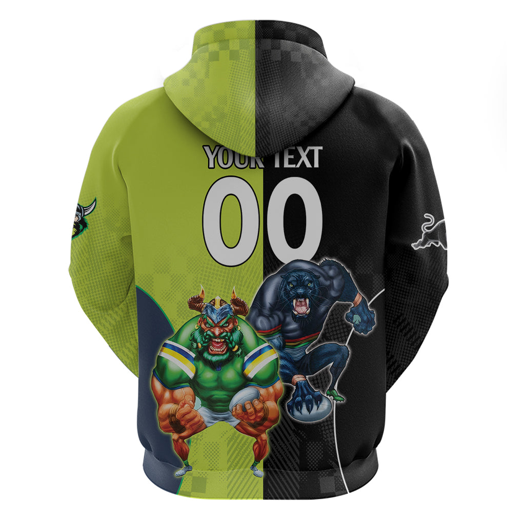 Custom Raiders and Panthers Zip Hoodie Together Sporty Style