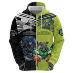 Custom Raiders and Panthers Zip Hoodie Together Sporty Style