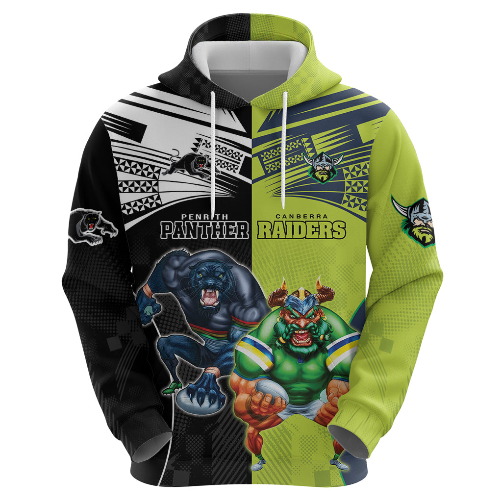 Custom Raiders and Panthers Zip Hoodie Together Sporty Style