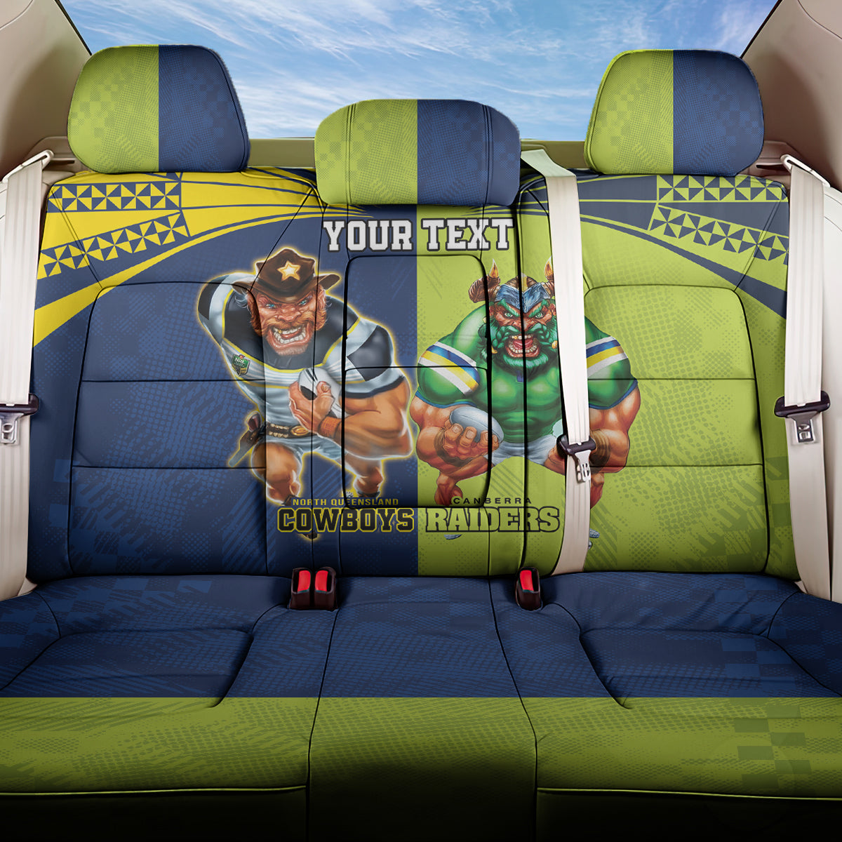 Custom Raiders and Cowboys Back Car Seat Cover Together Sporty Style