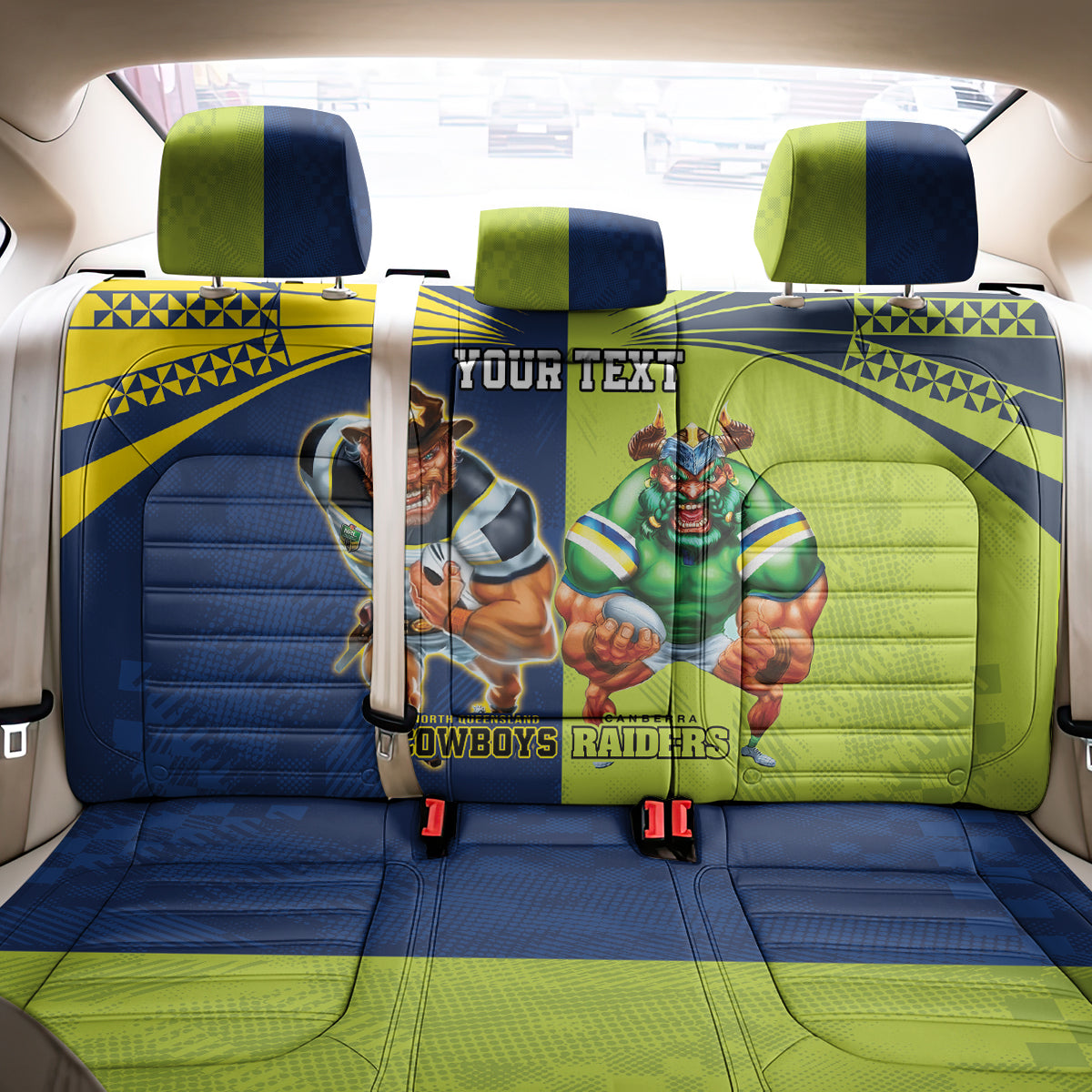Custom Raiders and Cowboys Back Car Seat Cover Together Sporty Style