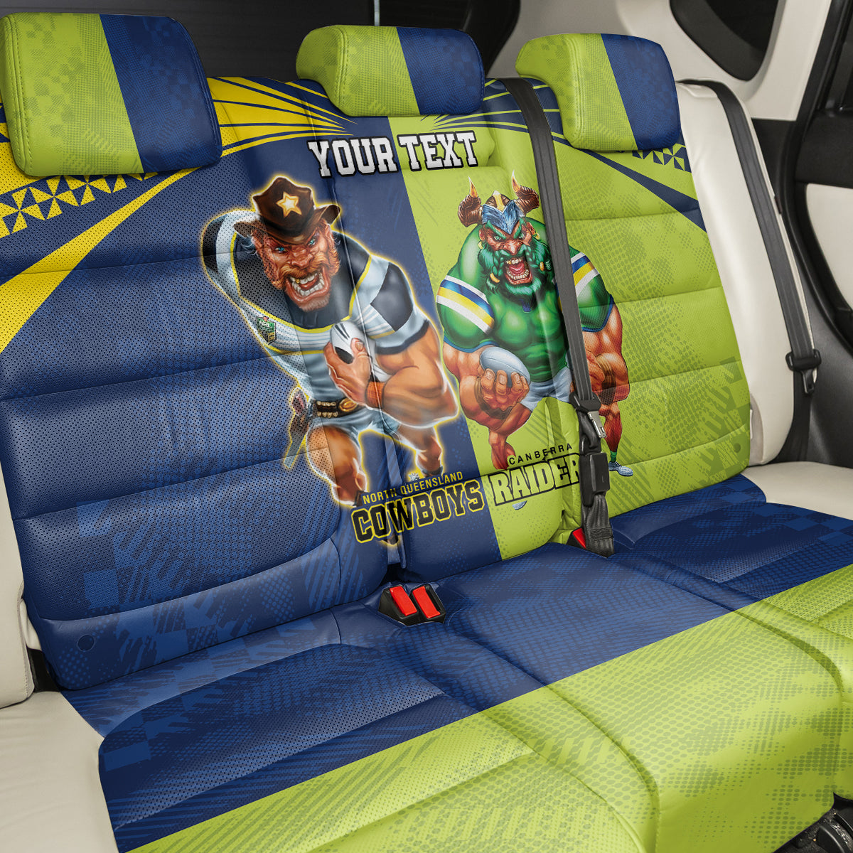 Custom Raiders and Cowboys Back Car Seat Cover Together Sporty Style