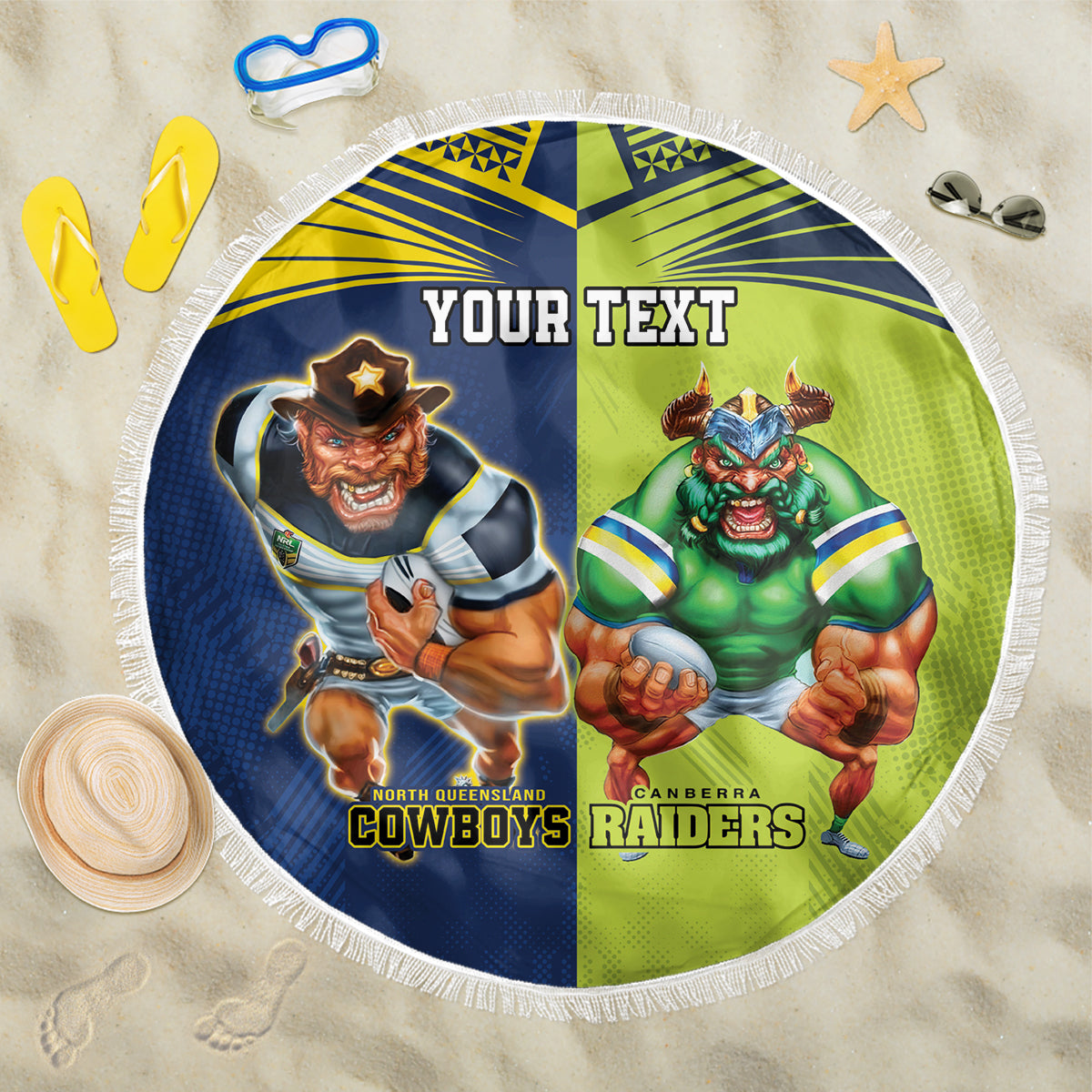 Custom Raiders and Cowboys Beach Blanket Together Sporty Style