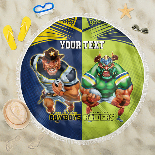 Custom Raiders and Cowboys Beach Blanket Together Sporty Style