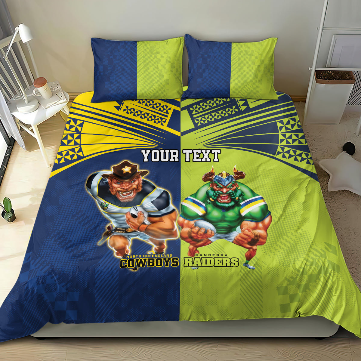 Custom Raiders and Cowboys Bedding Set Together Sporty Style