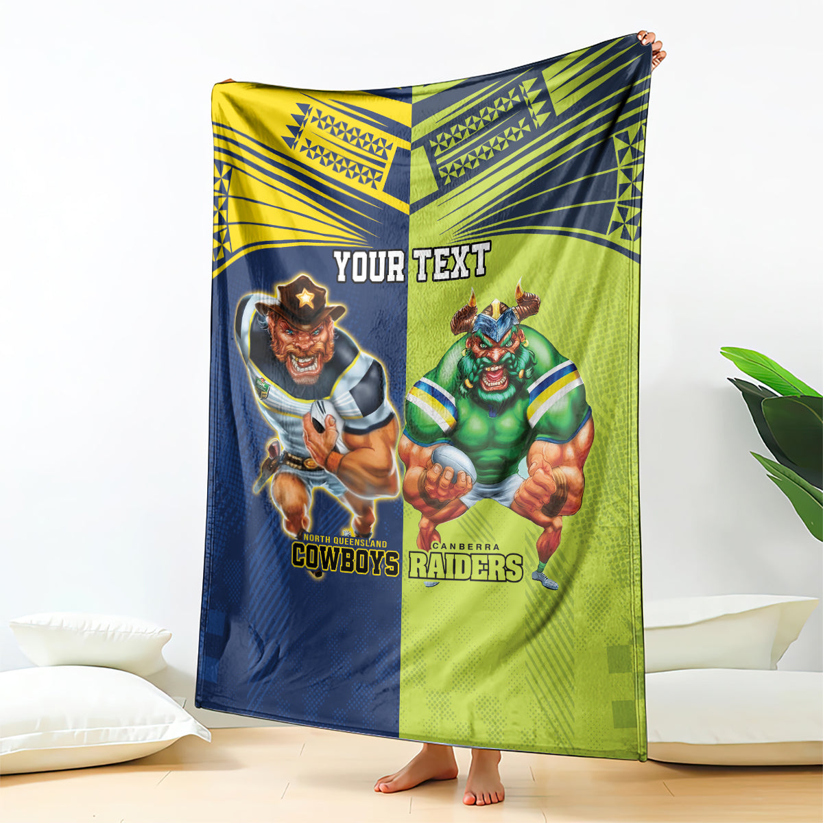 Custom Raiders and Cowboys Blanket Together Sporty Style