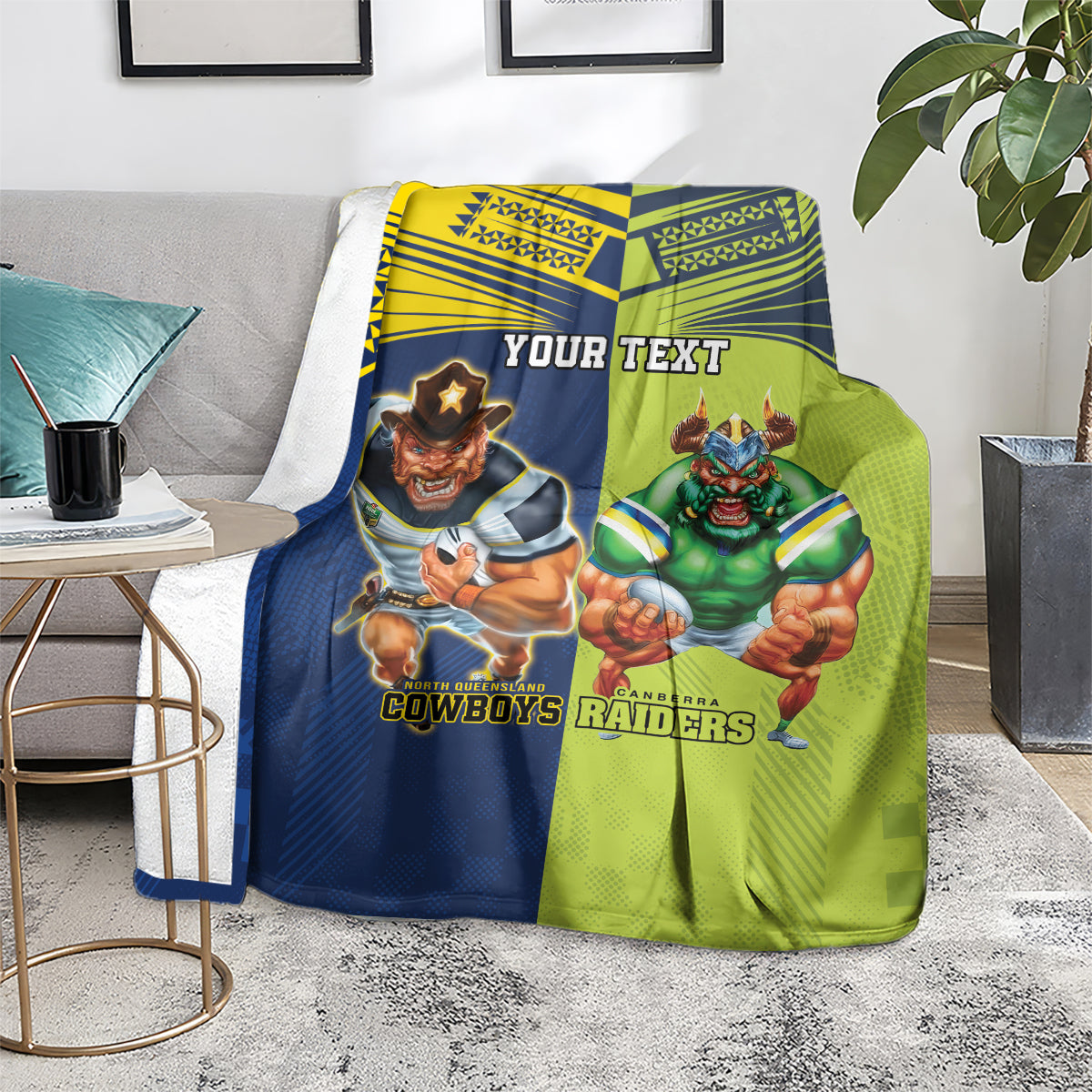Custom Raiders and Cowboys Blanket Together Sporty Style