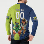 Custom Raiders and Cowboys Button Sweatshirt Together Sporty Style