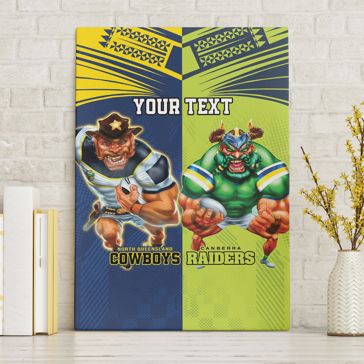 Custom Raiders and Cowboys Canvas Wall Art Together Sporty Style
