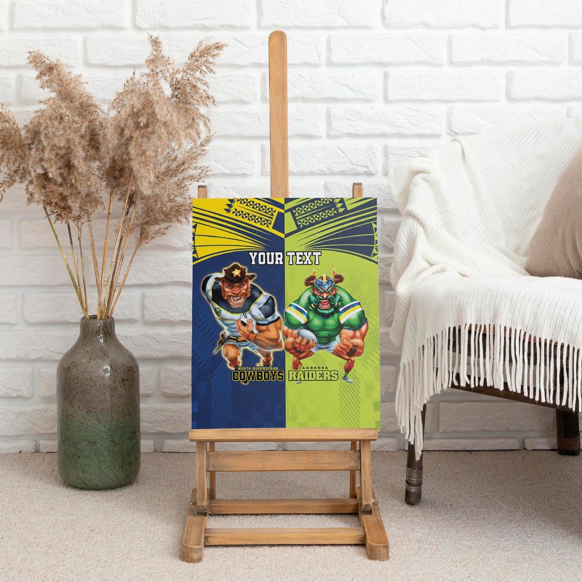 Custom Raiders and Cowboys Canvas Wall Art Together Sporty Style