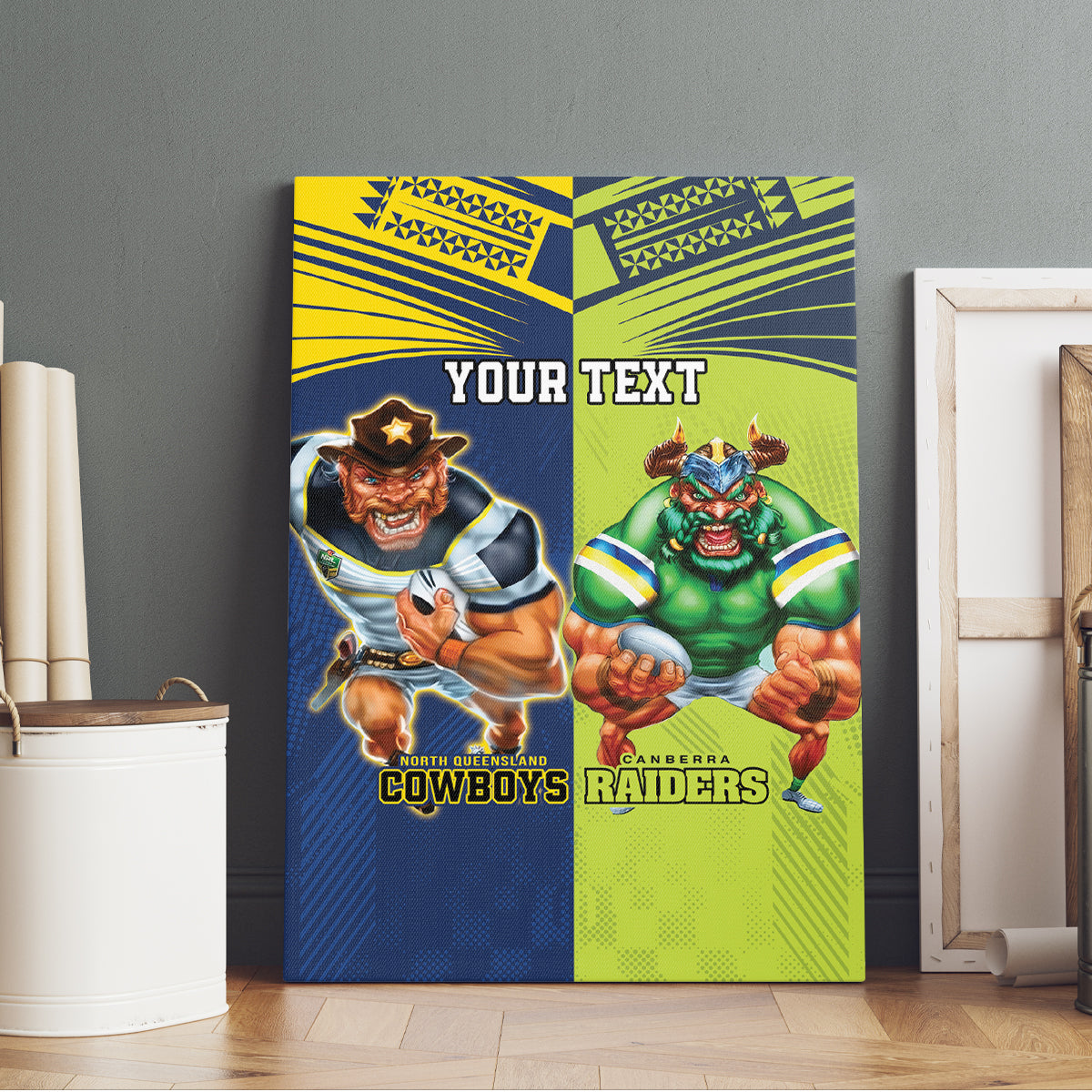 Custom Raiders and Cowboys Canvas Wall Art Together Sporty Style