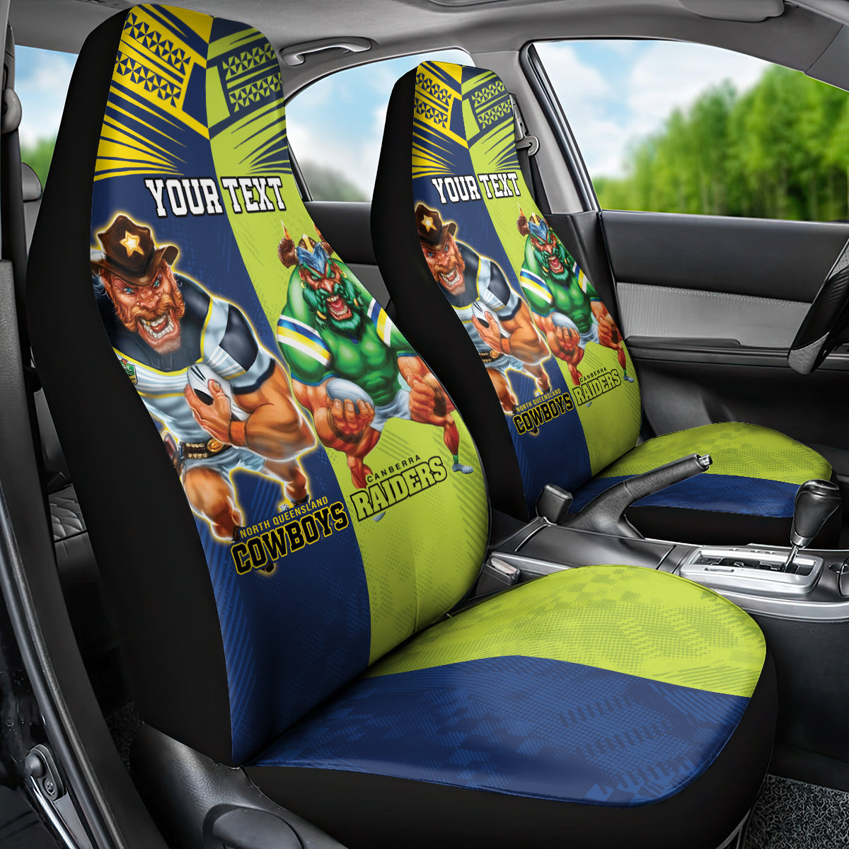 Custom Raiders and Cowboys Car Seat Cover Together Sporty Style