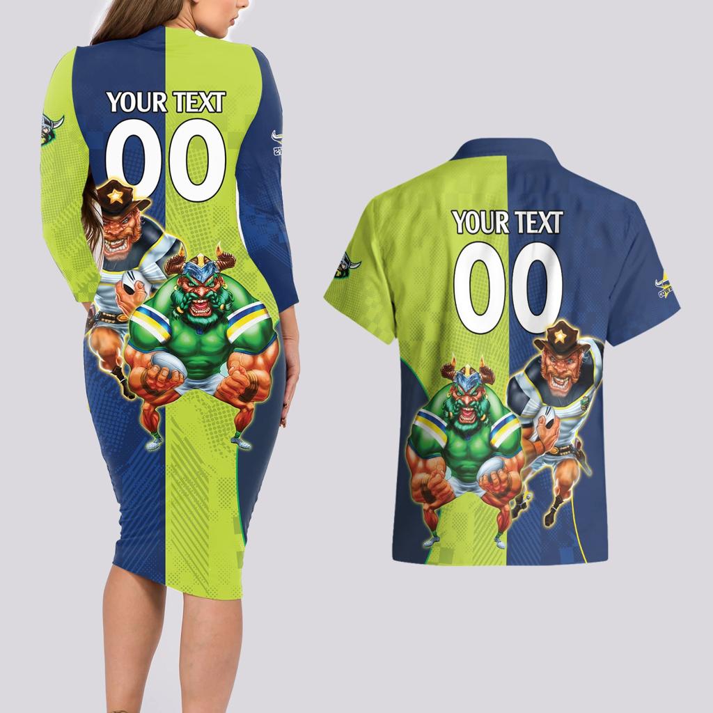 Custom Raiders and Cowboys Couples Matching Long Sleeve Bodycon Dress and Hawaiian Shirt Together Sporty Style