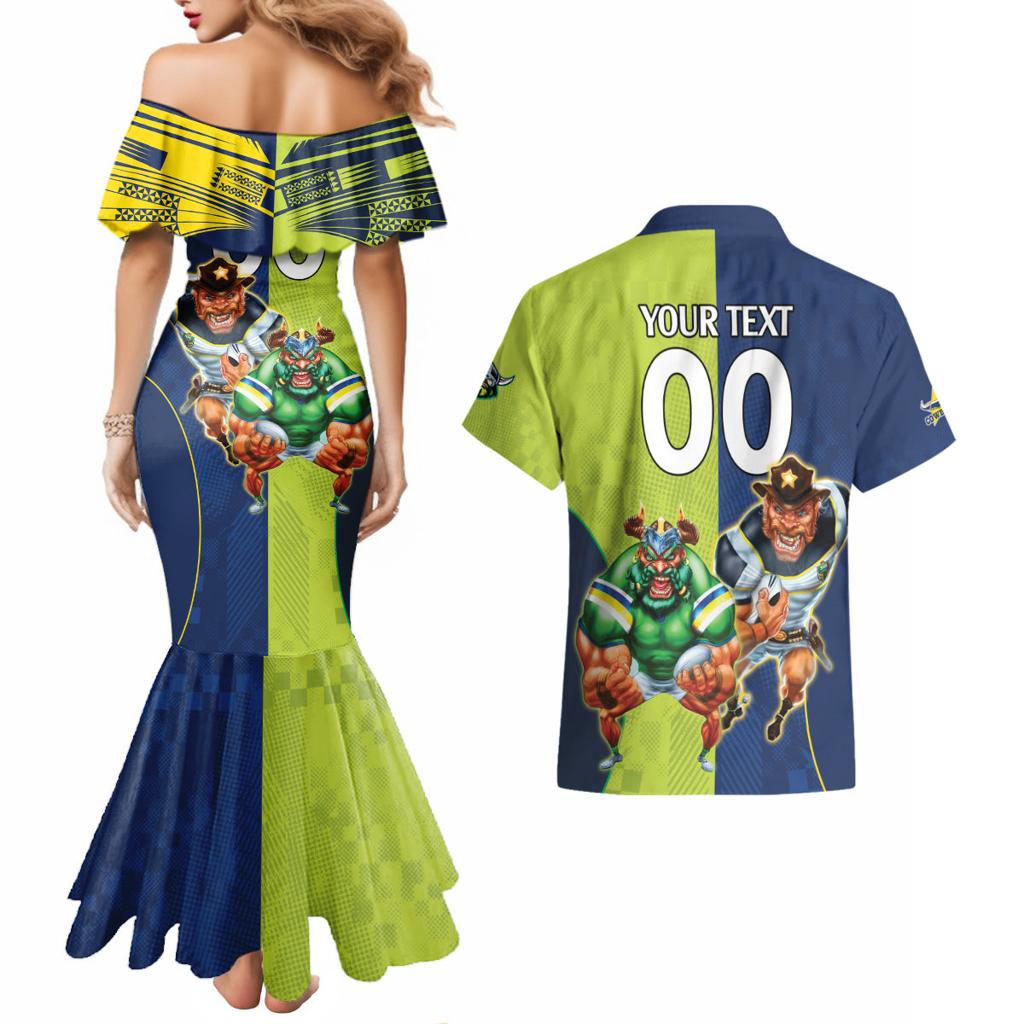Custom Raiders and Cowboys Couples Matching Mermaid Dress and Hawaiian Shirt Together Sporty Style