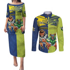 Custom Raiders and Cowboys Couples Matching Puletasi and Long Sleeve Button Shirt Together Sporty Style