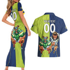 Custom Raiders and Cowboys Couples Matching Short Sleeve Bodycon Dress and Hawaiian Shirt Together Sporty Style