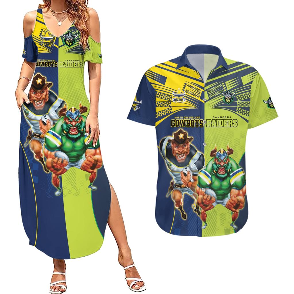 Custom Raiders and Cowboys Couples Matching Summer Maxi Dress and Hawaiian Shirt Together Sporty Style