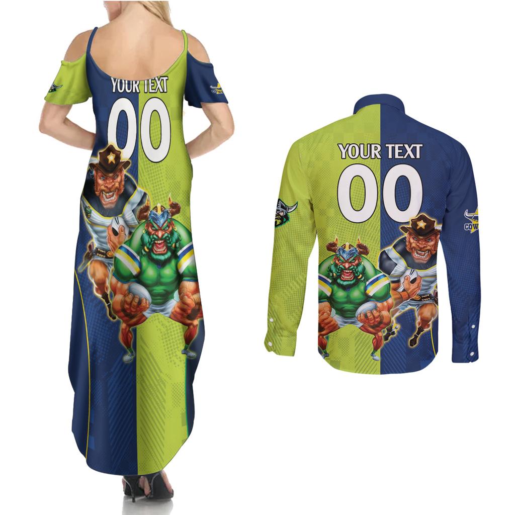 Custom Raiders and Cowboys Couples Matching Summer Maxi Dress and Long Sleeve Button Shirt Together Sporty Style