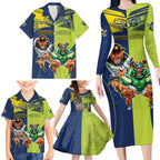 Custom Raiders and Cowboys Family Matching Long Sleeve Bodycon Dress and Hawaiian Shirt Together Sporty Style