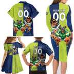 Custom Raiders and Cowboys Family Matching Long Sleeve Bodycon Dress and Hawaiian Shirt Together Sporty Style