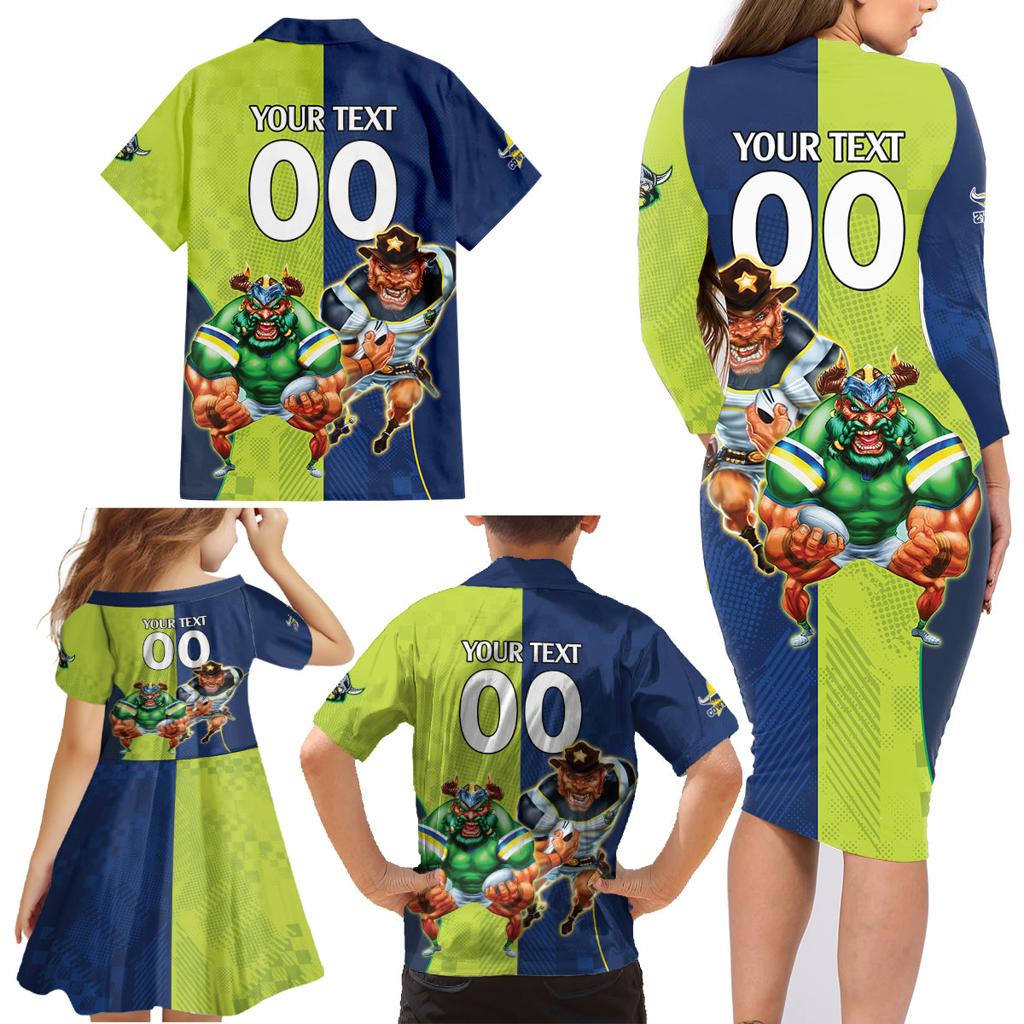 Custom Raiders and Cowboys Family Matching Long Sleeve Bodycon Dress and Hawaiian Shirt Together Sporty Style