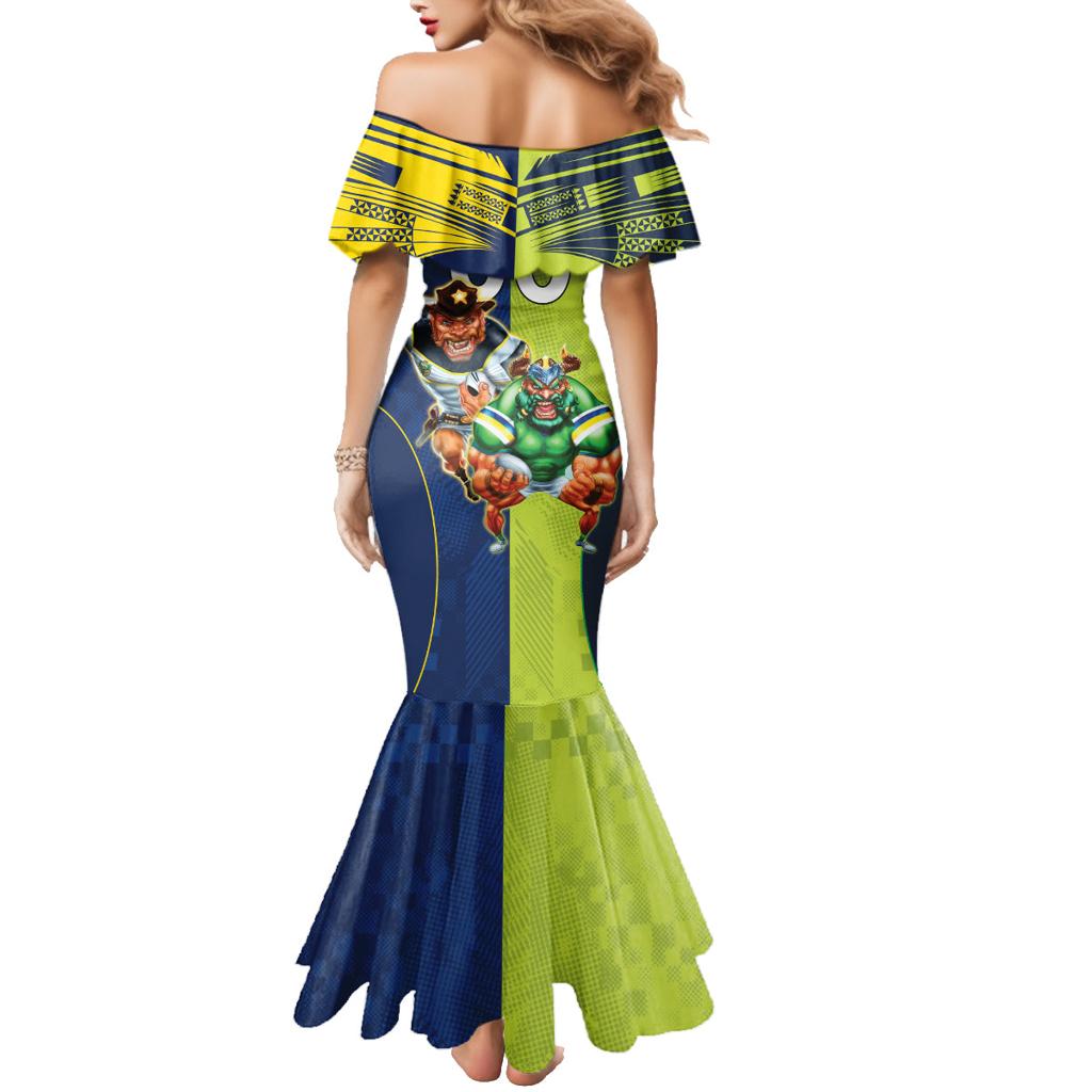 Custom Raiders and Cowboys Family Matching Mermaid Dress and Hawaiian Shirt Together Sporty Style