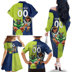 Custom Raiders and Cowboys Family Matching Off The Shoulder Long Sleeve Dress and Hawaiian Shirt Together Sporty Style