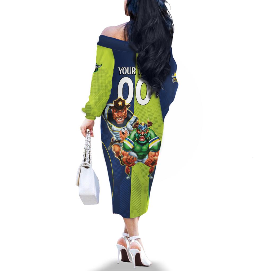 Custom Raiders and Cowboys Family Matching Off The Shoulder Long Sleeve Dress and Hawaiian Shirt Together Sporty Style