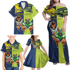 Custom Raiders and Cowboys Family Matching Off Shoulder Maxi Dress and Hawaiian Shirt Together Sporty Style