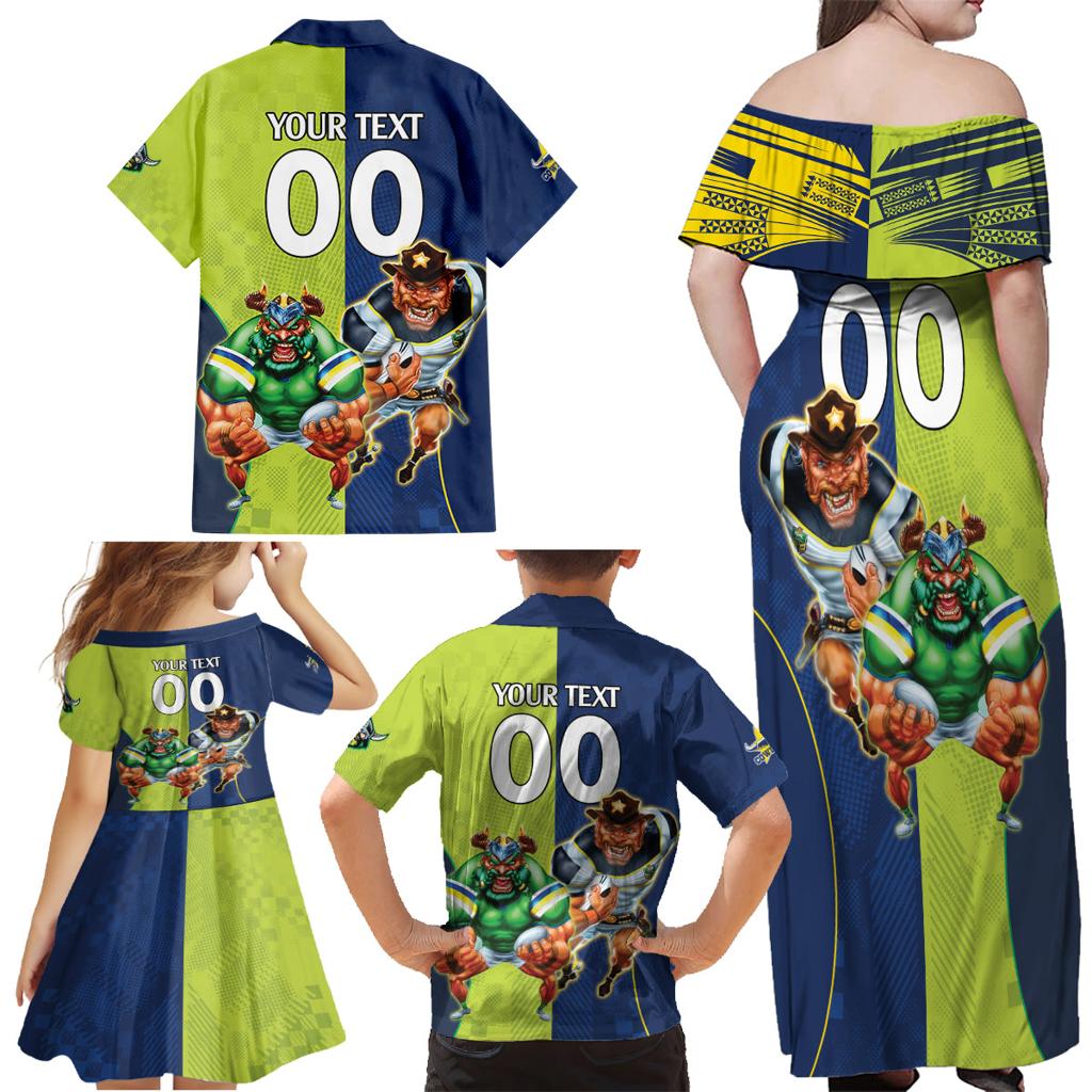 Custom Raiders and Cowboys Family Matching Off Shoulder Maxi Dress and Hawaiian Shirt Together Sporty Style
