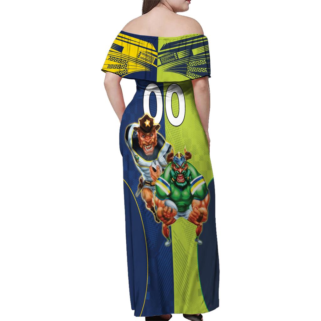 Custom Raiders and Cowboys Family Matching Off Shoulder Maxi Dress and Hawaiian Shirt Together Sporty Style