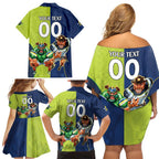 Custom Raiders and Cowboys Family Matching Off Shoulder Short Dress and Hawaiian Shirt Together Sporty Style