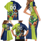 Custom Raiders and Cowboys Family Matching Short Sleeve Bodycon Dress and Hawaiian Shirt Together Sporty Style