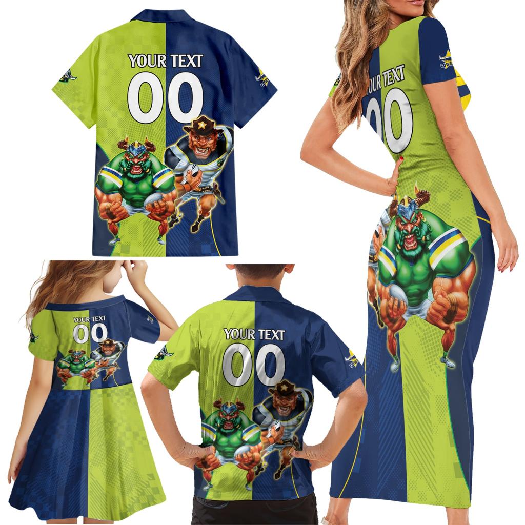 Custom Raiders and Cowboys Family Matching Short Sleeve Bodycon Dress and Hawaiian Shirt Together Sporty Style