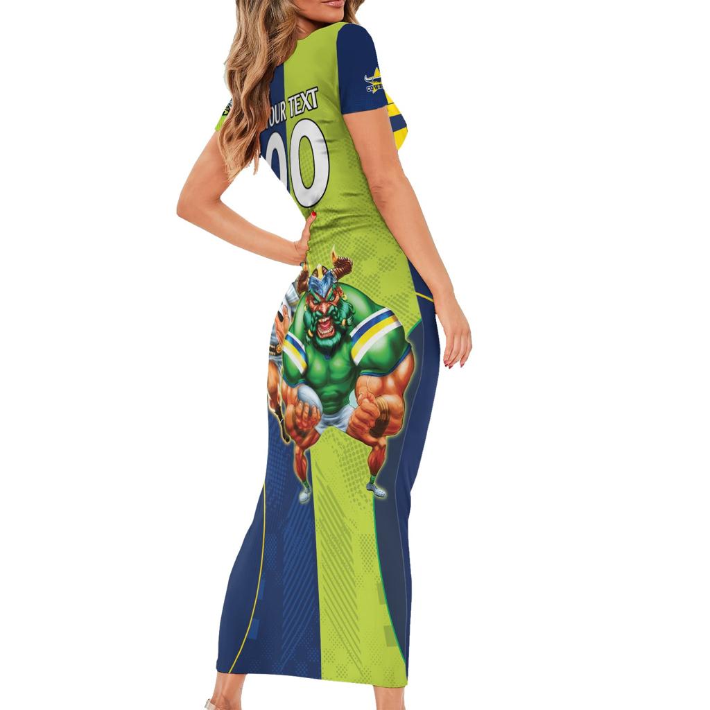 Custom Raiders and Cowboys Family Matching Short Sleeve Bodycon Dress and Hawaiian Shirt Together Sporty Style