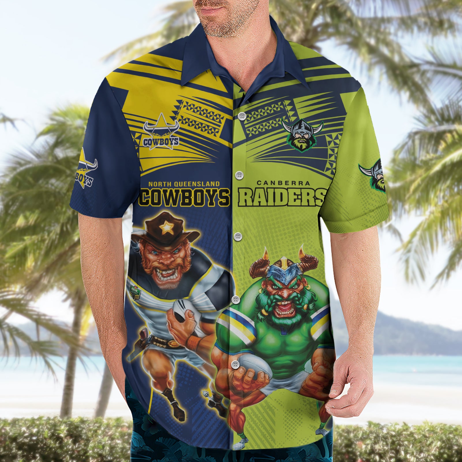 Custom Raiders and Cowboys Hawaiian Shirt Together Sporty Style