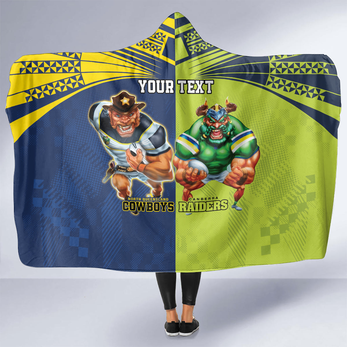 Custom Raiders and Cowboys Hooded Blanket Together Sporty Style
