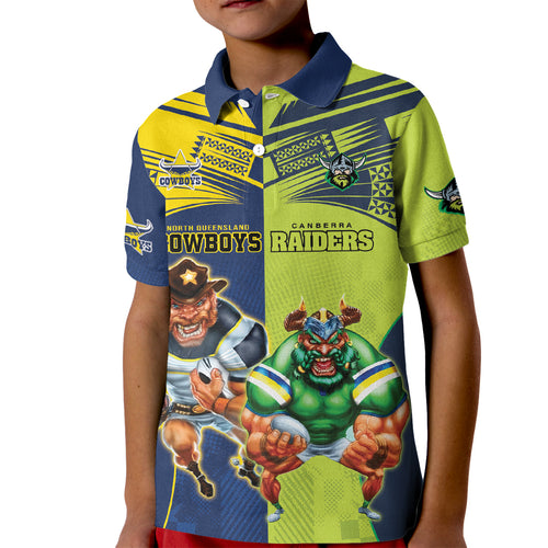 Custom Raiders and Cowboys Kid Polo Shirt Together Sporty Style