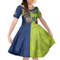 Custom Raiders and Cowboys Kid Short Sleeve Dress Together Sporty Style